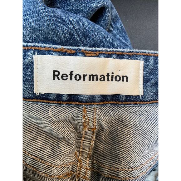 Reformation Women's Skinny French High Rise Raw Hem Jean's Size 29 - Picture 3 of 4